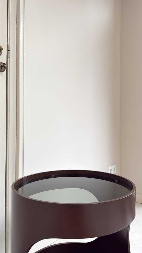 Vintage Space Age Dark Brown Luna Trolley Opal Furniture – Opal Möbel, Side tables, Plastic, Glass (photo 3 of 7)