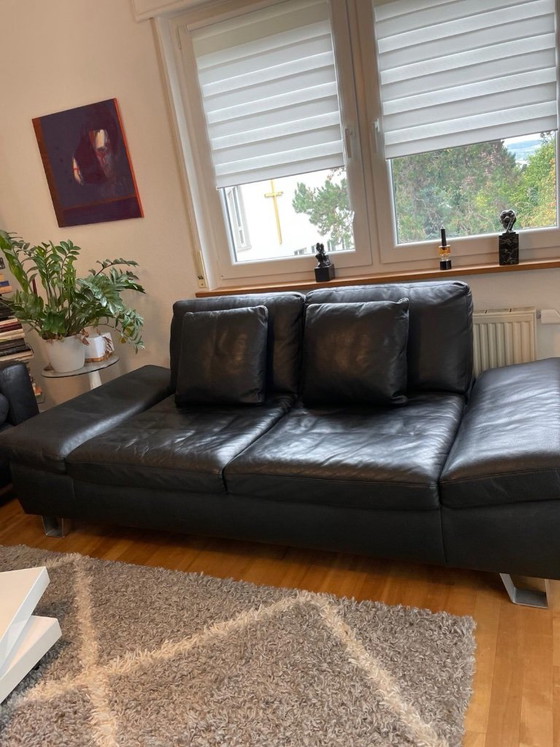 Leather 2-seater sofa – Metal (photo 3 of 7)
