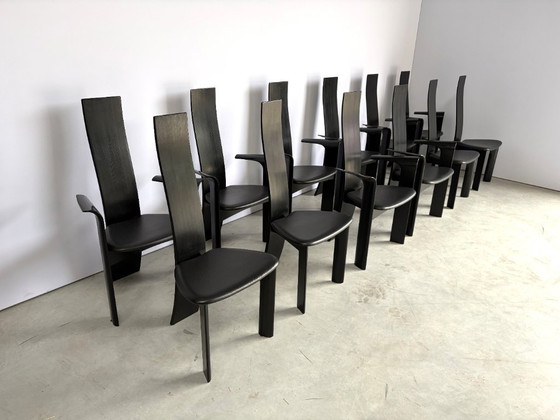 Set Of 12 Iris Chairs By Rob And Dries Van Den Berghe For Van Den Berghe Pauvers, 1990s – Dining chairs (photo 6 of 9)