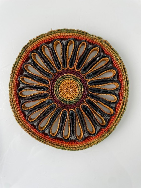 Image 1 of Set of 3 retro wicker coasters