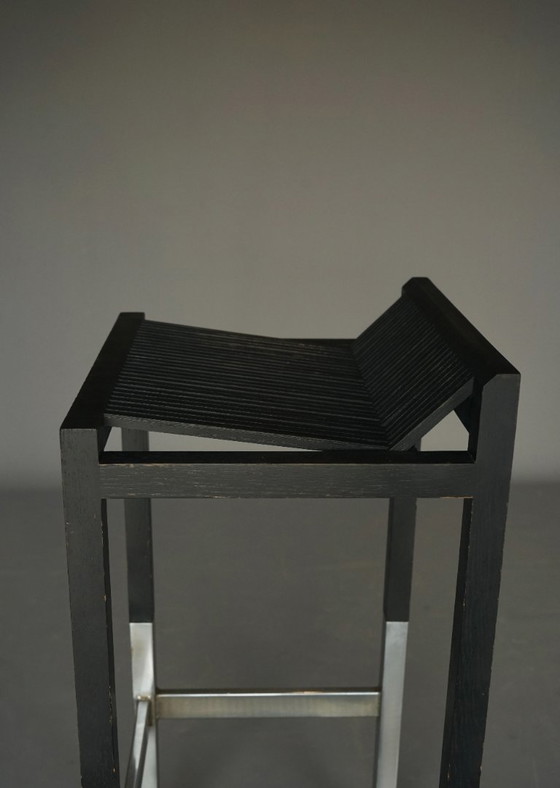 Minimalist Bar Stools by Ruud Jan Kokke, 1980s. Set of 2 – Barstools, Metal (photo 18 of 20)