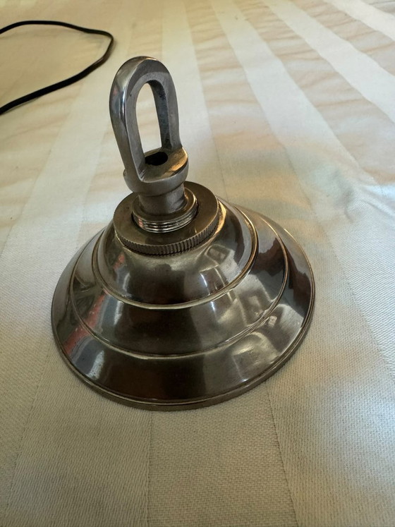 Aluminium industrial Nautical design pendant lamp Eichholtz, Metal, Glass, Silver, Industrieel (photo 3 of 15)