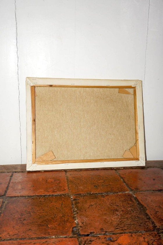 Image 1 of Olieverfschilderij van een winterlandschap * besneeuwd landschap * vintage kunst uit het midden van de 20e eeuw * gesigneerd