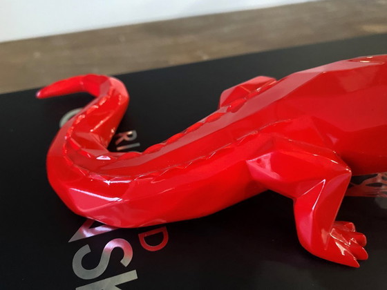 Image 1 of Crocodile CROCO Spirit Red edition by Richard Orlinski, new 2024