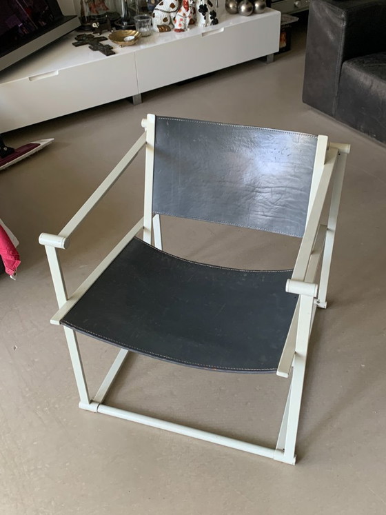 Juego de 2 sillas Cube Pastoe FM60 – Radboud van Beekum – Arnés de cuero gris – Sillones, Leather, Metal (photo 15 of 17)