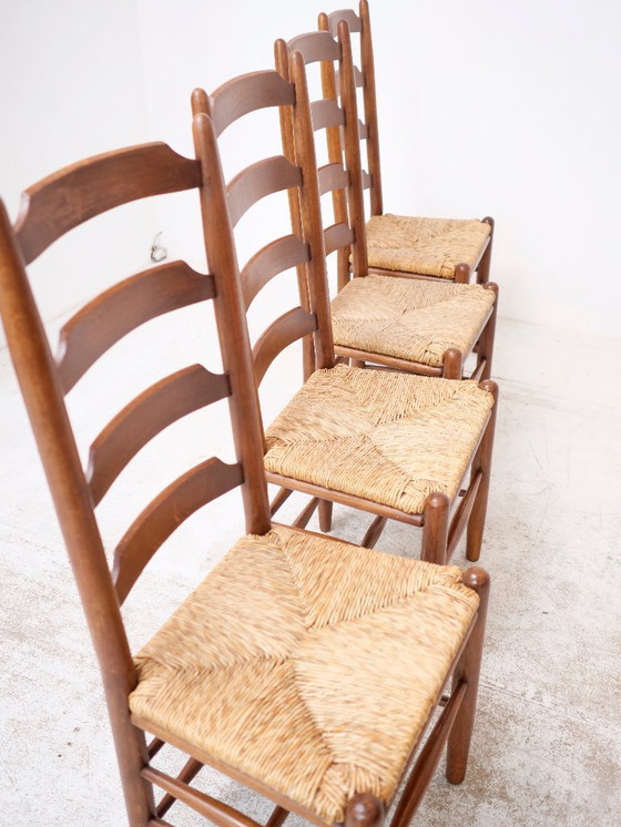 Image 1 of 4 timeless wooden and straw chairs