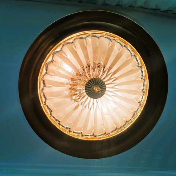 Image 1 of Lampada da pranzo retrattile color crema in stile Mid-Century Modern