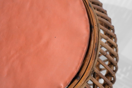 Image 1 of Sgabello vintage in rattan e vimini, Italia, anni '60.