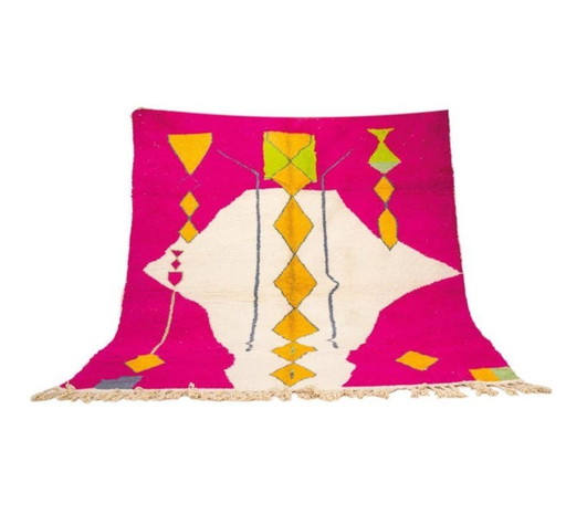 Großer Teppich im Beni-Ourain-Stil, marokkanischer Schafwollteppich, 3 x 2 m