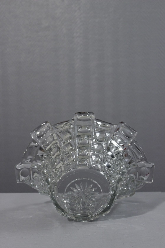 Image 1 of Sklo Union Libochovice - Boheems Kristallen Beker Decor Lens 1950 Op Art