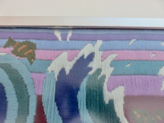 Futuristischer Wollteppich mit Ozean-, Fisch- und Möwenmotiv, 1970 – Wanddekoration, Wool (photo 4 of 9)