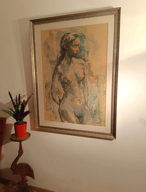 Image 1 of Schönes Aquarell Akt von G. Heirbaut