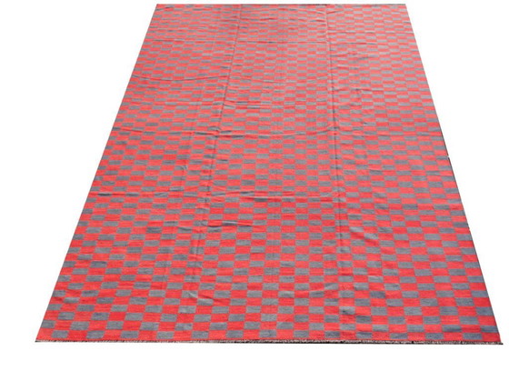 Image 1 of MAZANDARAN Kilim Designer Tapijt 440 x 370 cm Rood Grijs Handgeweven
