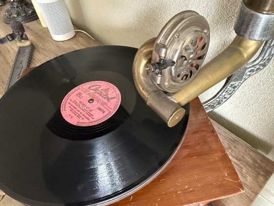 Grammofoonplaat (Niet Werkend) – His Master's Voice, Decoratieve objecten, Metal, Wood (photo 3 of 6)