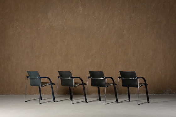 Image 1 of Vintage A 320 Armchair by Wulf Schneider & Ulrich Boehme for Thonet 1980’s in Myth Velvet (set of 4)