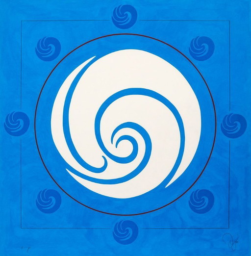 Jack Youngerman - "Galaxy Blue" - Serigraphie - Auflage von 75 - handsigniert - (93 x 91 cm)