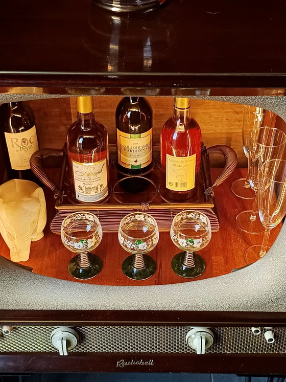 Unique vintage television creatively converted into an illuminated liquor cabinet., Radiobell, Metal, Plastic (photo 2 of 12)