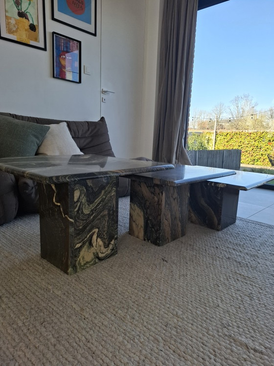 Set of Vintage Cipollino Marble Side Tables – Stone (photo 3 of 7)