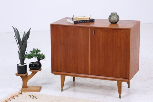 Vintage teak chest of drawers | Mid - Century drawer cabinet | wood storage 60s 70s #07-43