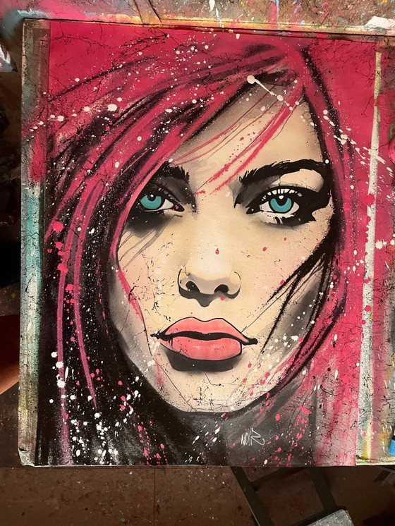 Image 1 of NO1R - Elysia, blushing enigma - Artist canvas