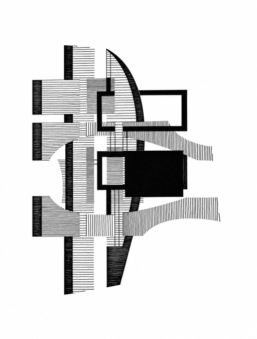 Eugène Eechaut (1928–2019) — Composición abstracta geométrica, 1981