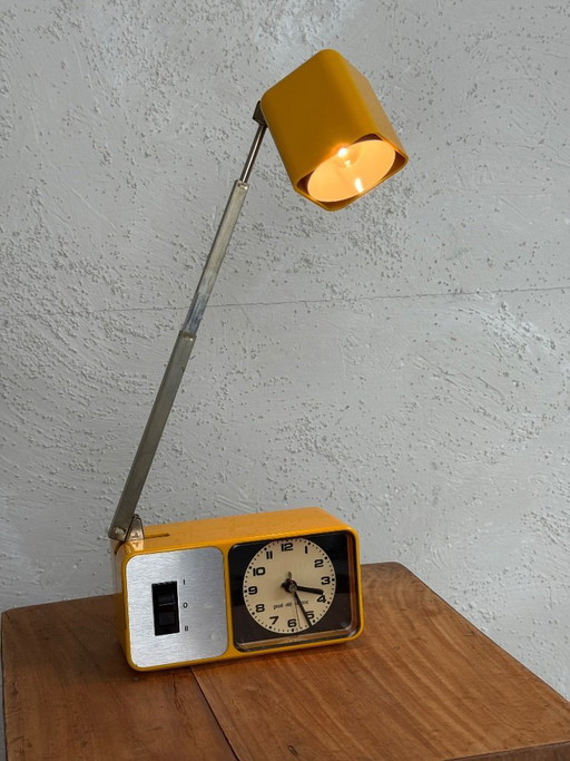 Vintage Space Age Alarm Clock with Lamp from the 1970s