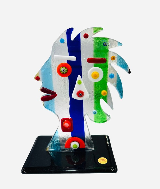 Image 1 of Sculpture, Tributo a Picasso “Volto” - 22.5 cm - Le Verre de Murano