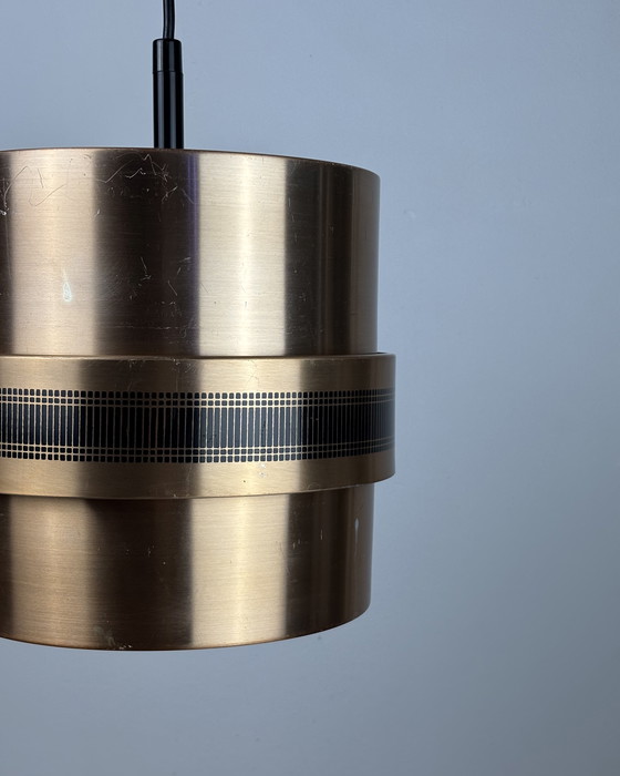 Image 1 of Vintage Doria Hanglamp, jaren '70, Mid Century Modern, Duitsland, jaren '70, Messing metaal Koper, Ruimtetijdperk, Brutalisme, D