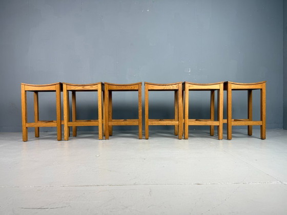 Image 1 of Set of 2 Japandi oak stools by Jonas Lindvall for David Design 1990s