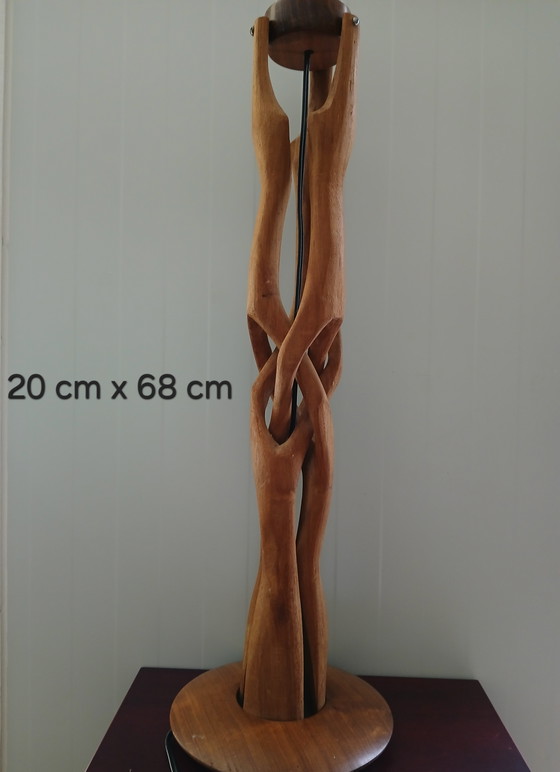 Image 1 of Lampe de table scandinave vintage en bois