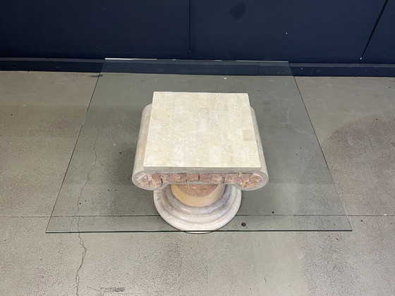 Image 1 of Table basse à colonnes tessellées de Maitland Smith, années 1970