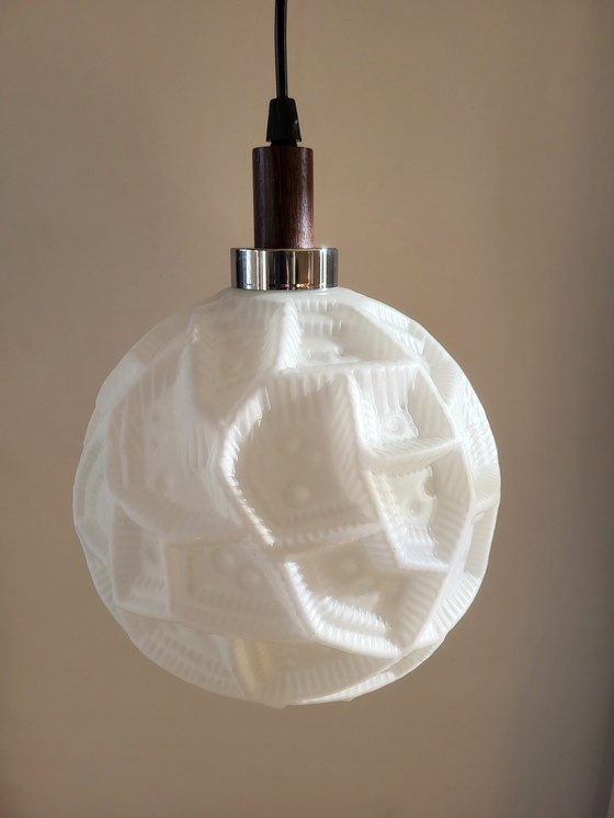 Image 1 of Peill & Putzler Opaline Glass Pendant Lamp, Supposedly