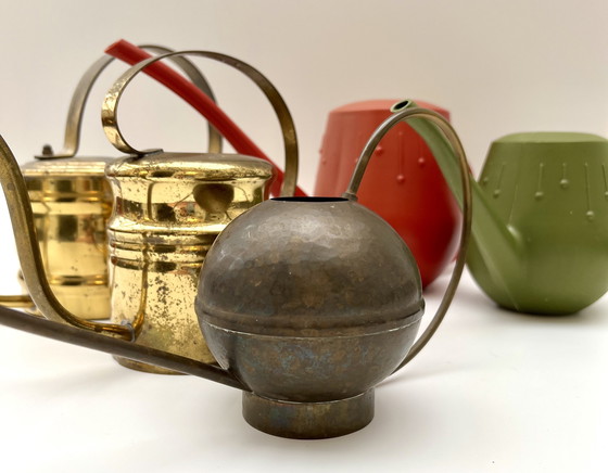Image 1 of Collection of watering cans – 2× Ebert, 2× brass (1960s) & 1× very old copper can (around 1900)