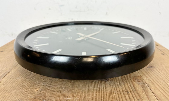 Image 1 of Industrial Bakelite Factory Wall Clock from Pragotron, 1970s