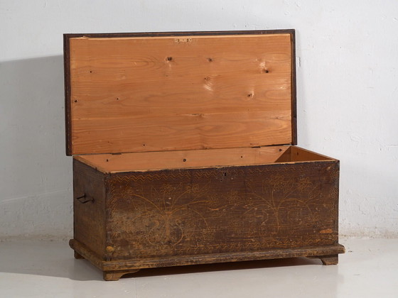 Baule antico con motivi floreali (c.1920) #10 – Armadi contenitori (photo 24 of 40)