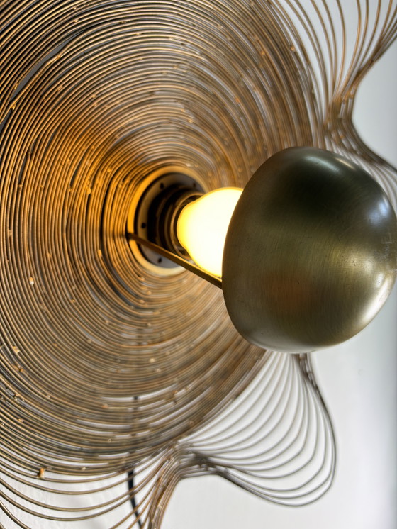 Image 1 of Vintage messing wandlamp bloempot