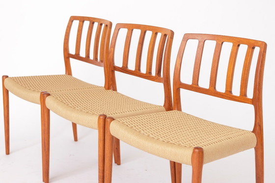 Image 1 of Set di 6 sedie Niels Otto Møller Model 83 - Sedie da pranzo danesi in teak, 1974 | Design moderno di metà secolo