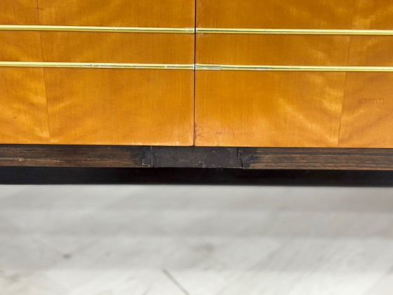 Image 1 of Buffet style années 60 – Plateau refait à la main en noir vintage