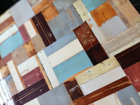 Image 1 of Dusign Dutch Design coffee table – 120×102 cm – Scratchwood top with resin topping (Piet Hein Eek style)
