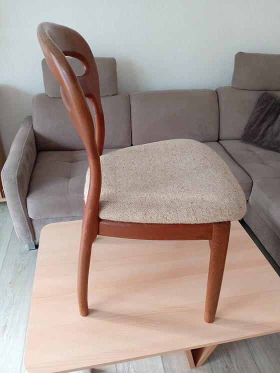 Image 1 of 2x Teak Chair J. L. Moeller Upholstered Chair Møller 70s Danish Design Niels Otto Denmark