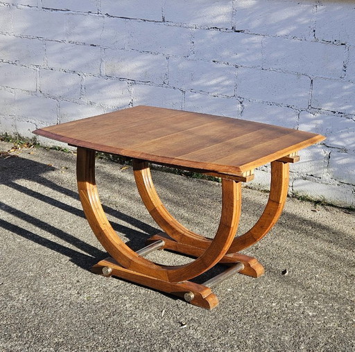 French ART DECO Dining Table - Extendable Antique Walnut Dinner Table - 1920s