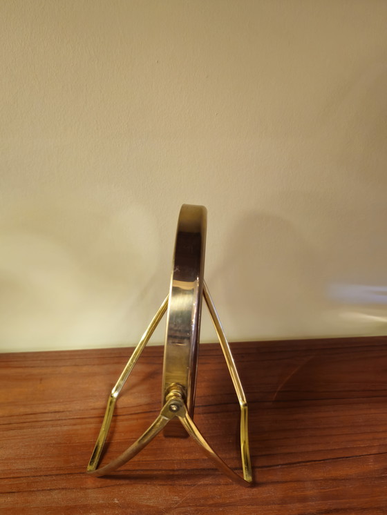 Image 1 of Vintage Messing Make-up Spiegel Kaptafel Makeup