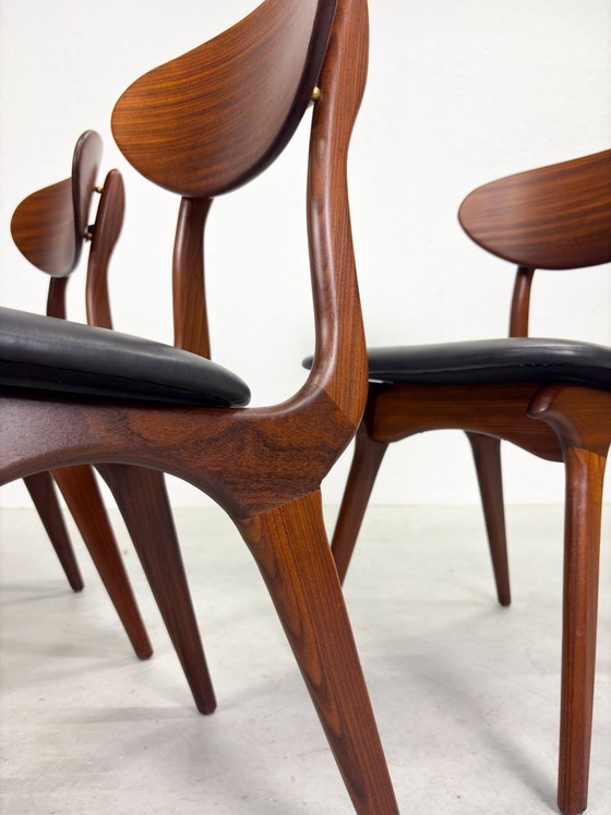 Set 'Snavel' Esszimmerstühle von Louis van Teeffelen – Wood, Leather (photo 8 of 20)