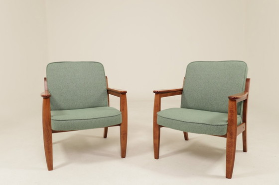 Image 1 of Paire de fauteuils vintage menthe vert 1970