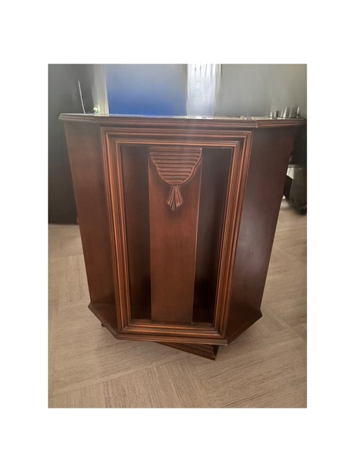 Mesa auxiliar vintage de 8 lados o molinillo de libros