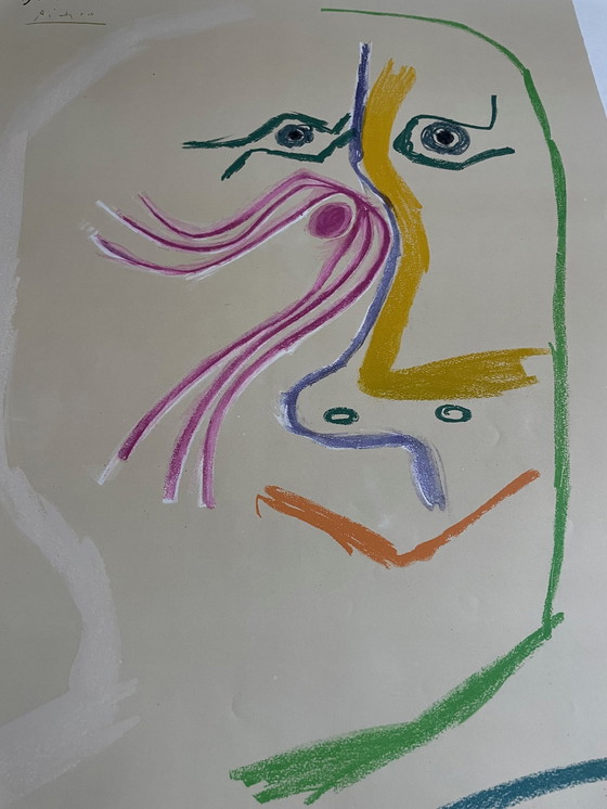 Image 1 of Pablo Picasso (1881-1973), Hommage a René Char, Musee d'Art Moderne de Ceret, Mourlot, Parigi, di Henri Deschamps