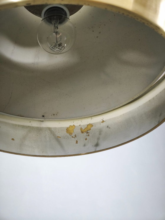 1970s NAPAKO Space Age Brass and Cream Pendant Light, Czechoslovakia – Chandeliers (photo 4 of 11)