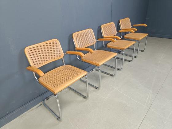 Image 1 of Set of 4 vintage Marcel Breuer style armchairs, made in italy, 1970s