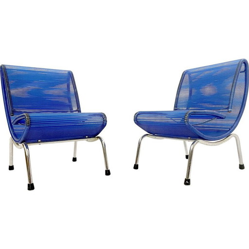 Pair of vintage chairs in plastic rope model "Hydra" by Roberto Semprini for Sintesi, 1994