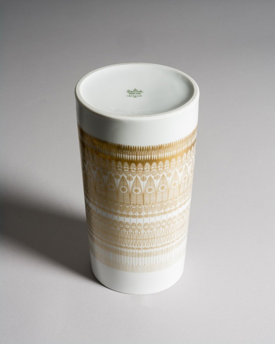 Image 1 of Geometria dorata: trio di vasi in porcellana Rosenthal Studio-Line di Theo Baumann e Tapio Wirkkala, Germania, fine anni '60